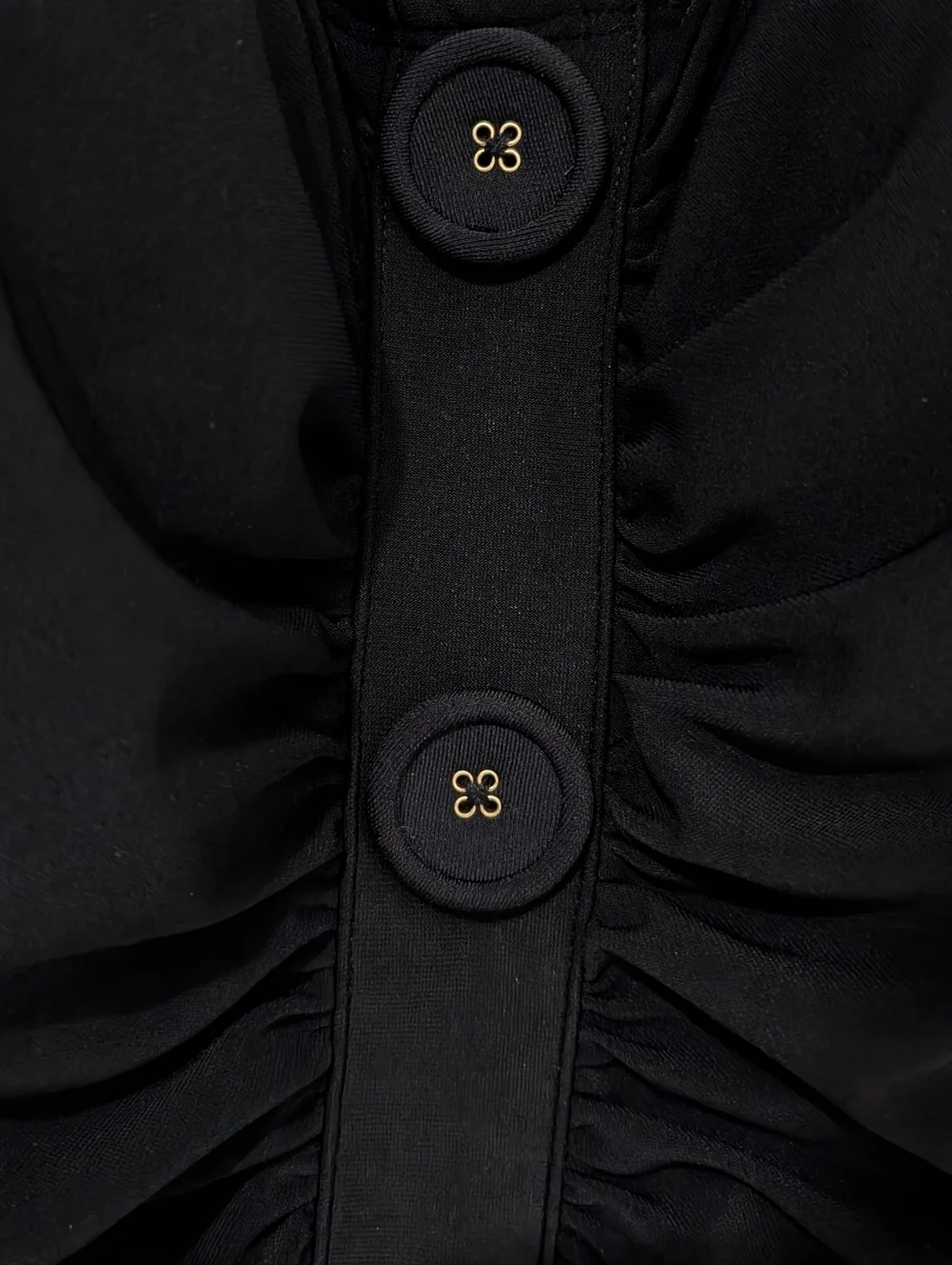 Beyond Control Black Button Ruched Sculpting Shaping One Piece Swimsuit 14 NWT
